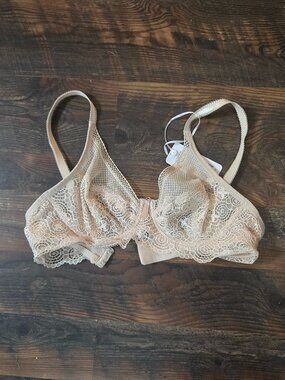 NWT Freya Expression Underwire High Apex Plunge Bra Natural Beige 32D